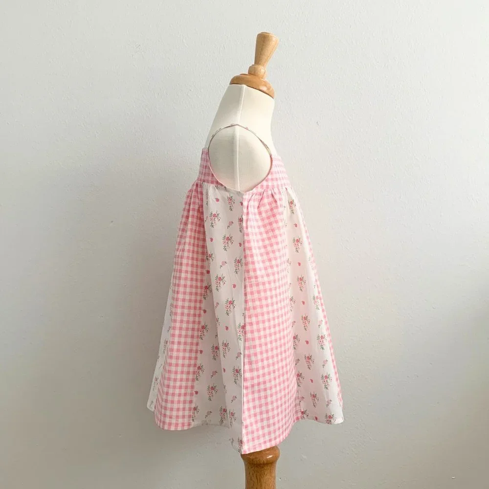NWT Pretty Girls Spring & Summer Dress Bohemian Princess Floral & Gingham 18-24M - Picture 4 of 8